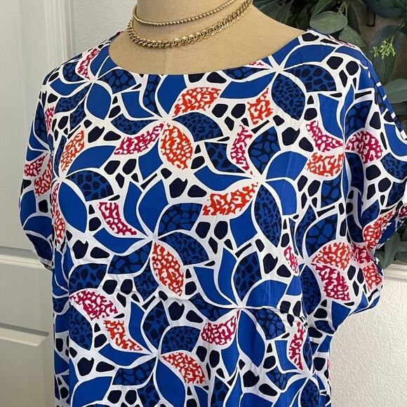 Diane Von Furstenberg DVF Printed Shift Sundress Sun Dress 4 Tomato Girl Summer - Picture 2 of 11